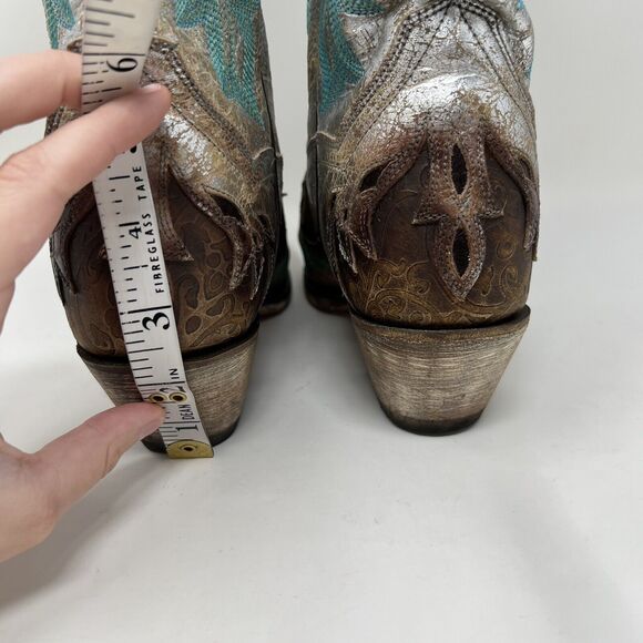 Dan Post All Eyes On Me Turquoise Cowgirl Boots Pointed Toe Women’s Size 6.5 - Picture 10 of 12